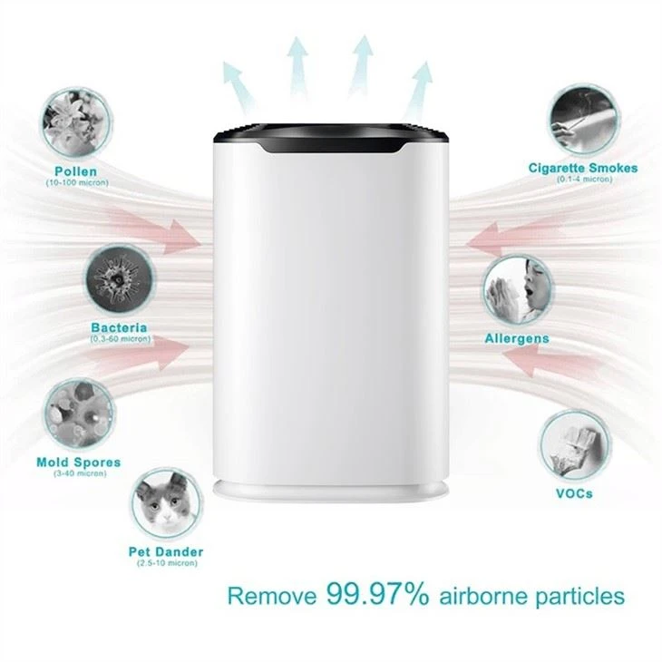 Intelligent Sensor Pm2.5 Display Desktop Air Purifier WIth True Hepa Filter Home Air Purifier